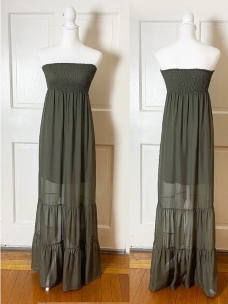 Guess Smocked Silk Dress Nwt Size Xs